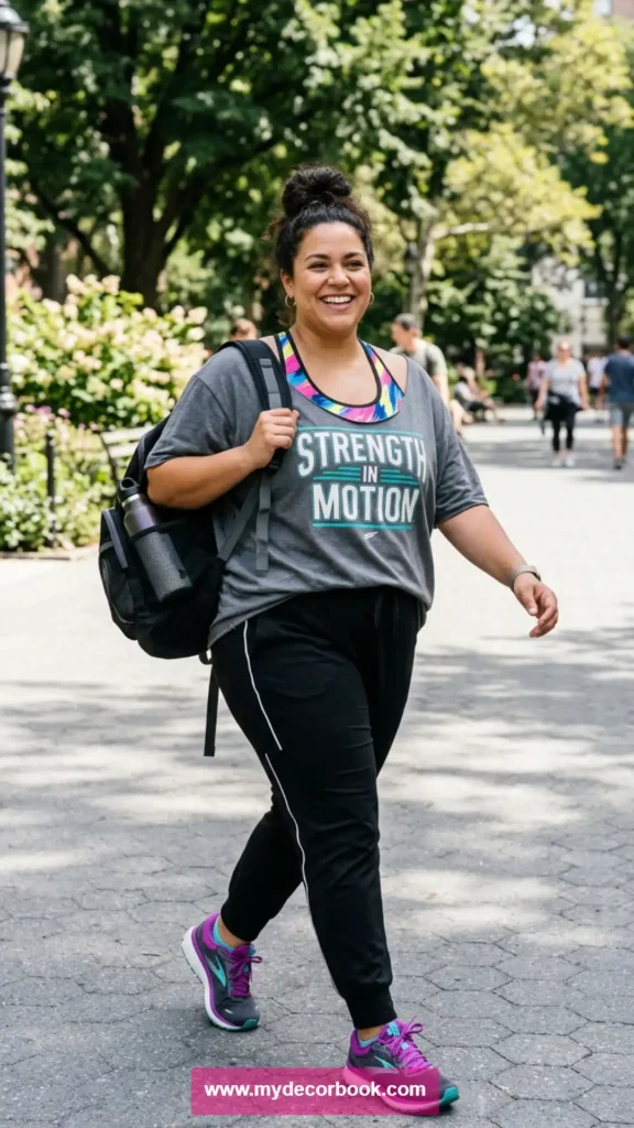 7. Layered T-Shirt With Sports Bra and Joggers
