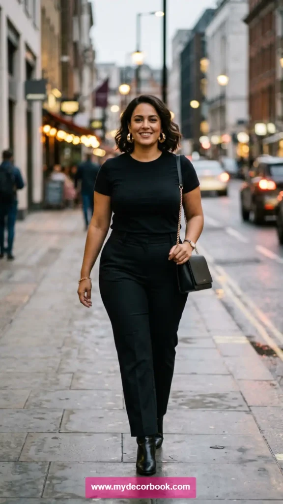7. Monochrome Black T-Shirt Outfit