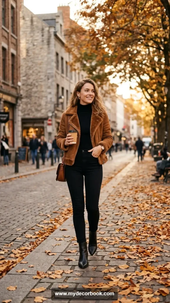 8. Suede Jacket With Black Jeans