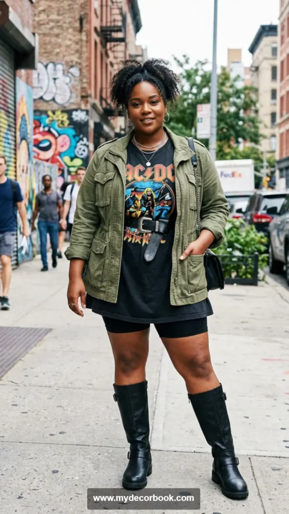 9. Plus Size Graphic Tee Dress Style