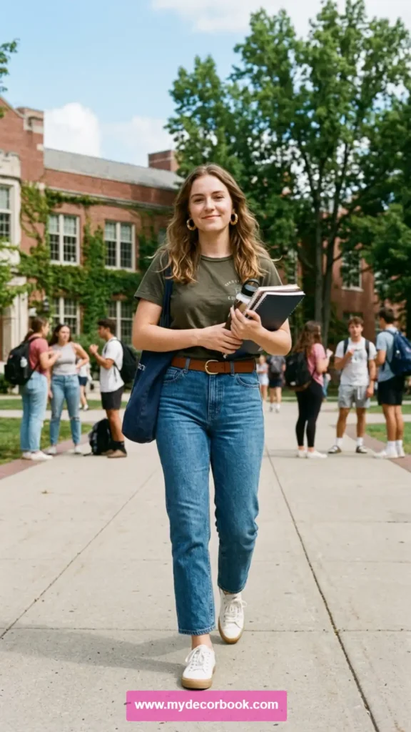 9. T-Shirt With High-Waisted Jeans