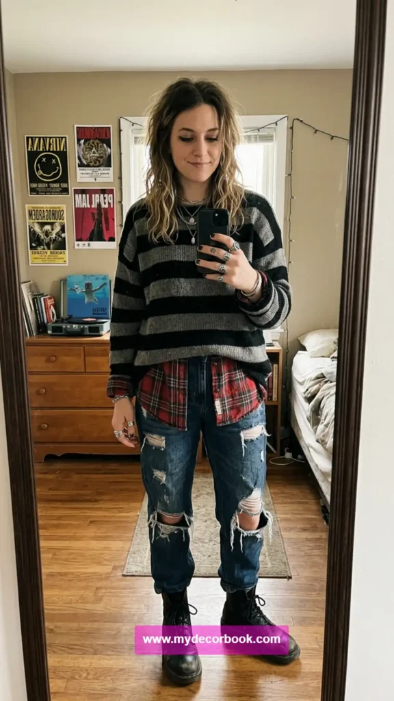 10. Grunge-Inspired Sweater Outfit