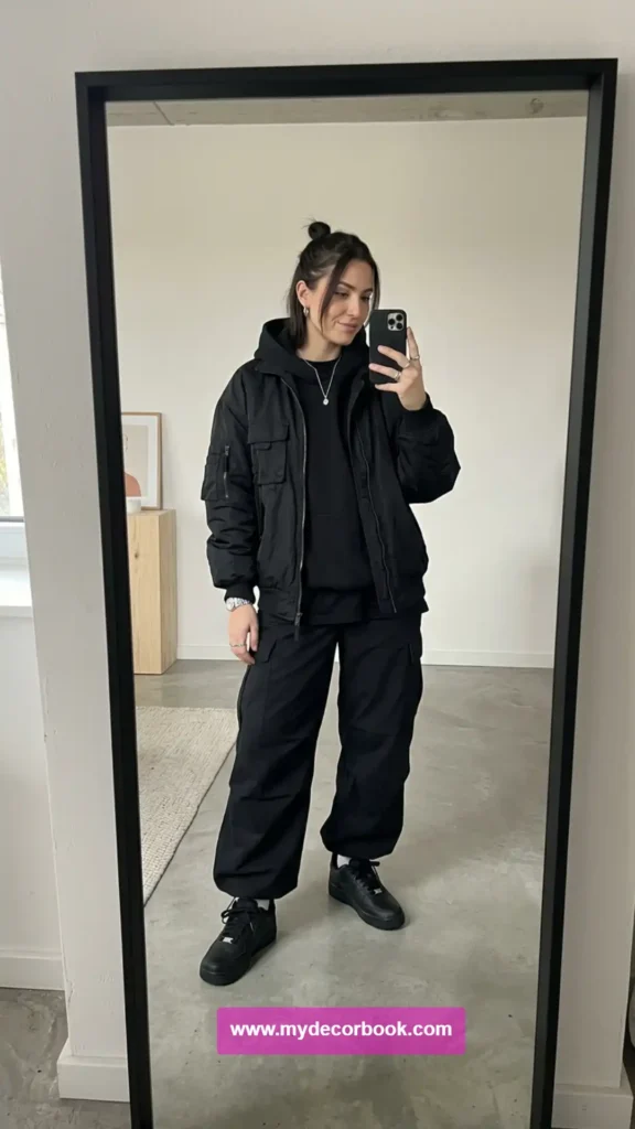 10. Monochrome Black Streetwear Outfit