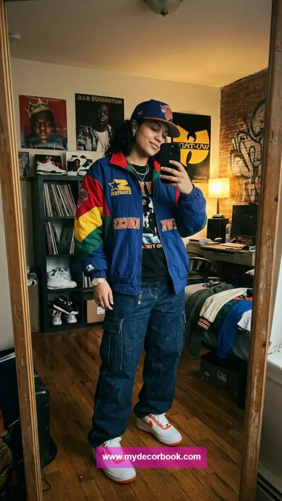 11. Starter Jacket With Baggy Pants