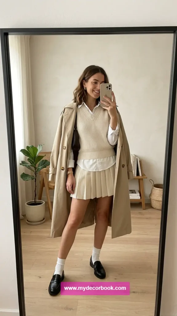 11. Sweater Vest With a Pleated Tennis Skirt
