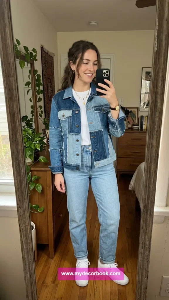 12. Patchwork Denim Jacket Style