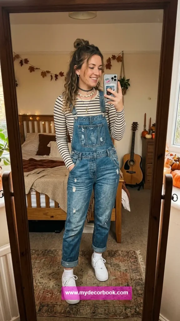 13. 90s Denim Overalls Outfit