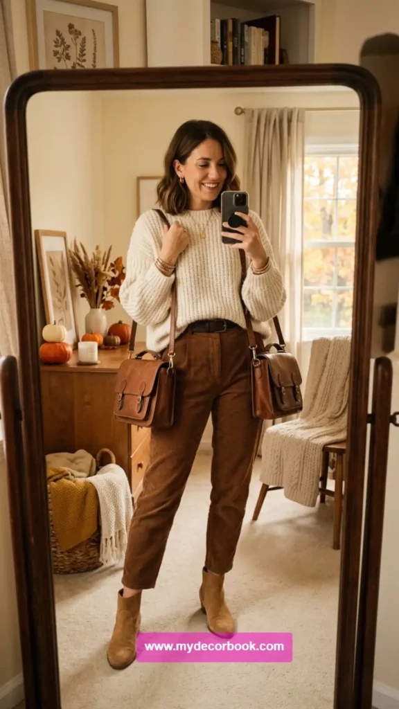 13. Oversized Sweater With Corduroy Pants