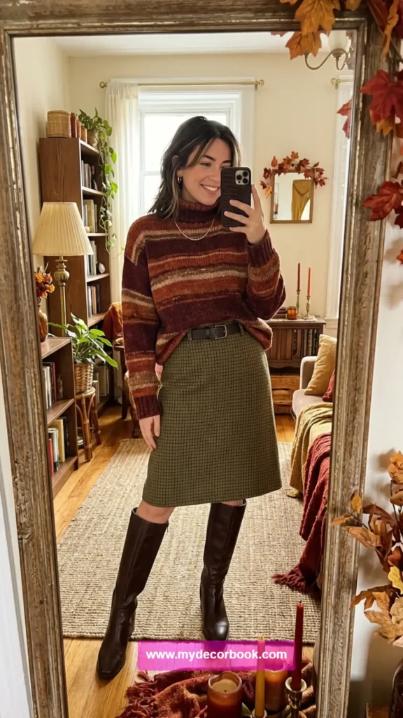 14. Rachel Inspired Knee Boots Outfit