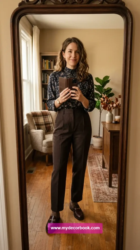 16. Printed Blouse With Classic Pants