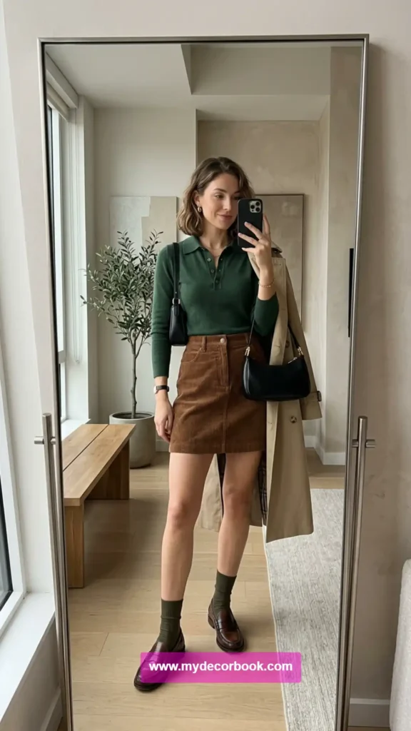 17. Knit Polo With an A-Line Mini