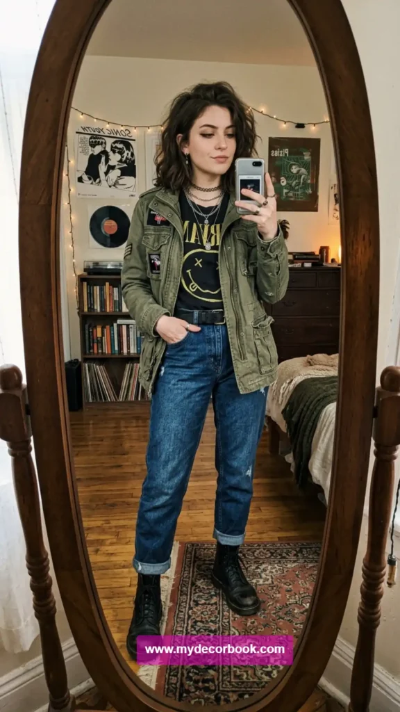 17. Military Jacket With Lace-Up Boots