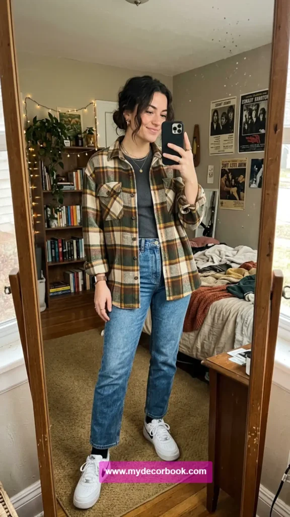 19. Flannel Jacket With Denim