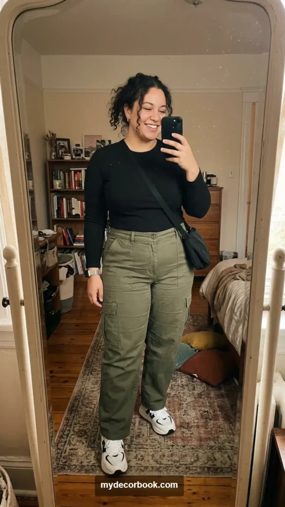20. Cargo Pants With a Fitted Long-Sleeve Tee