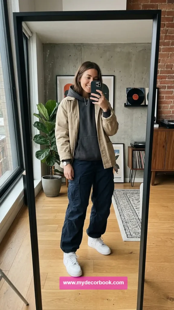 20. White Sneakers With Oversized Streetwear Layers