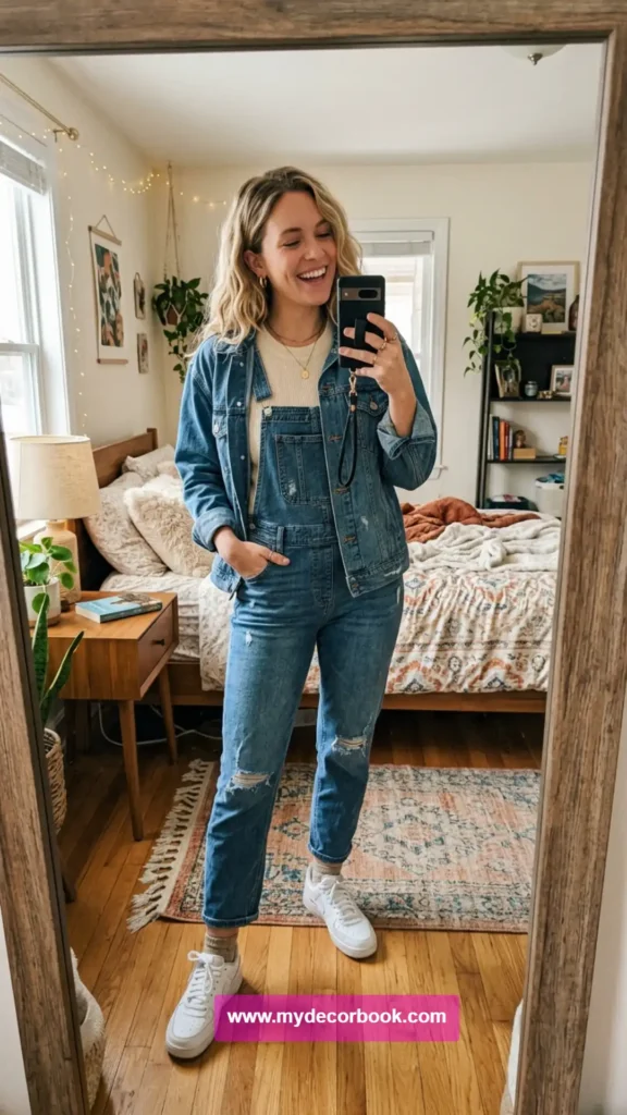 23. Denim Jacket With Overalls