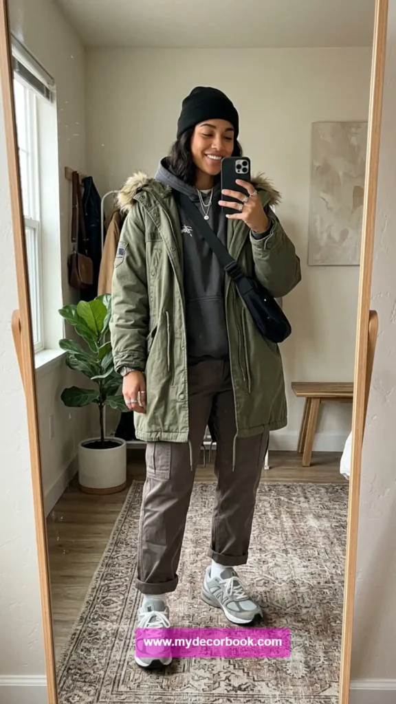 24. Oversized Parka With Streetwear Basics