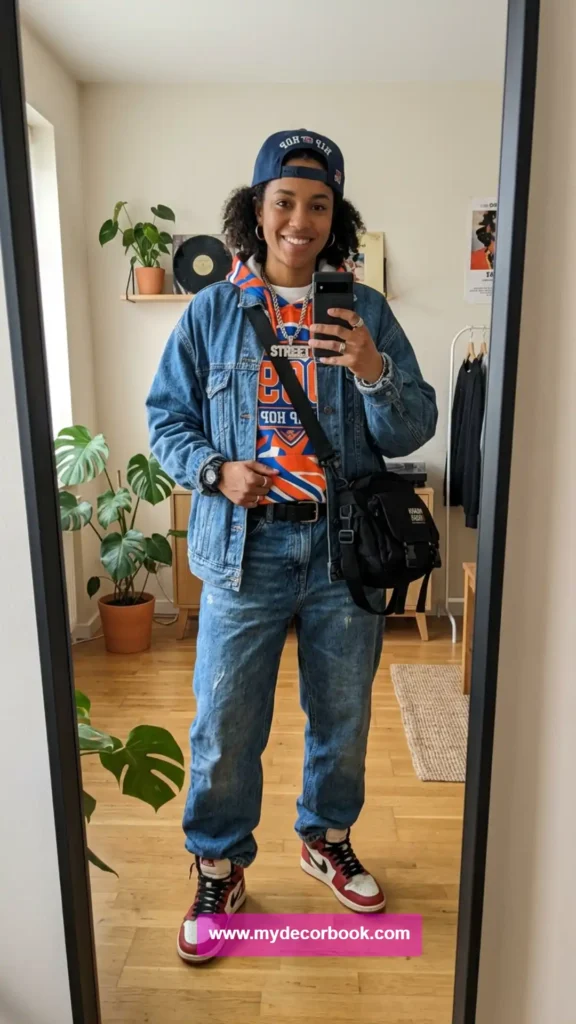 25. Complete 90s Hip Hop Inspired Layered Outfit