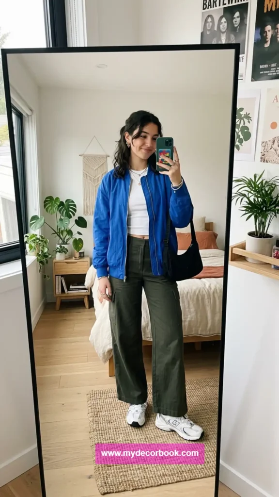 25. Oversized Bomber Jacket With Wide-Leg Trousers