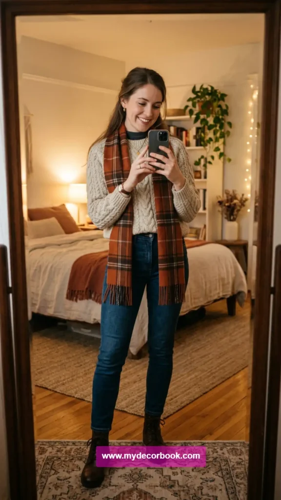 29. Cozy Scarf With Layered Outfit