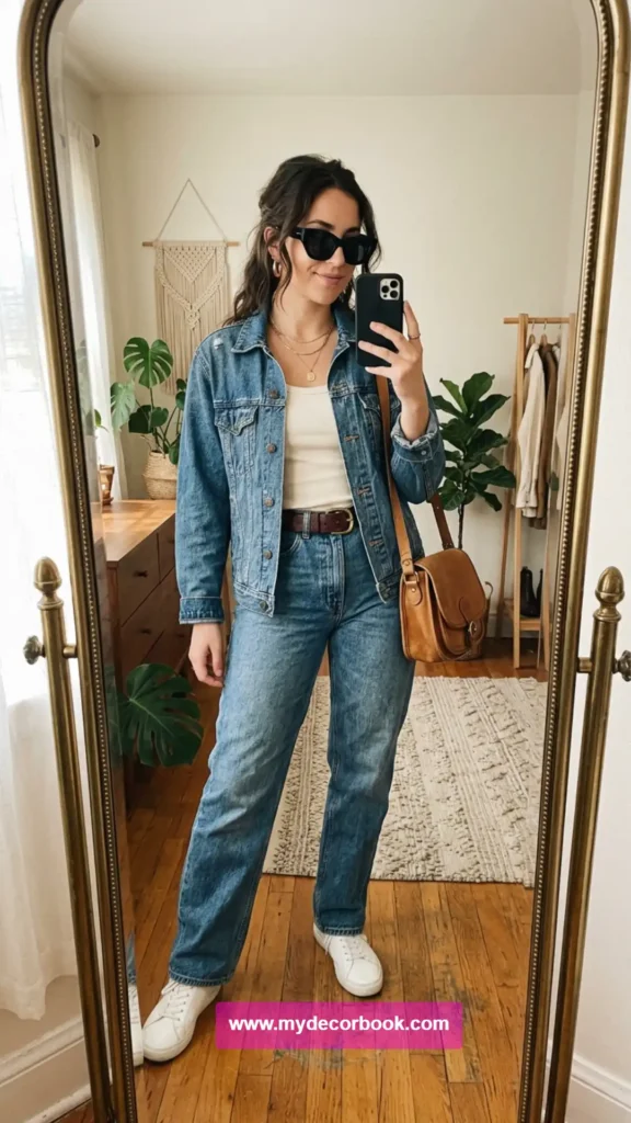 29. Denim Jacket With Statement Accessories