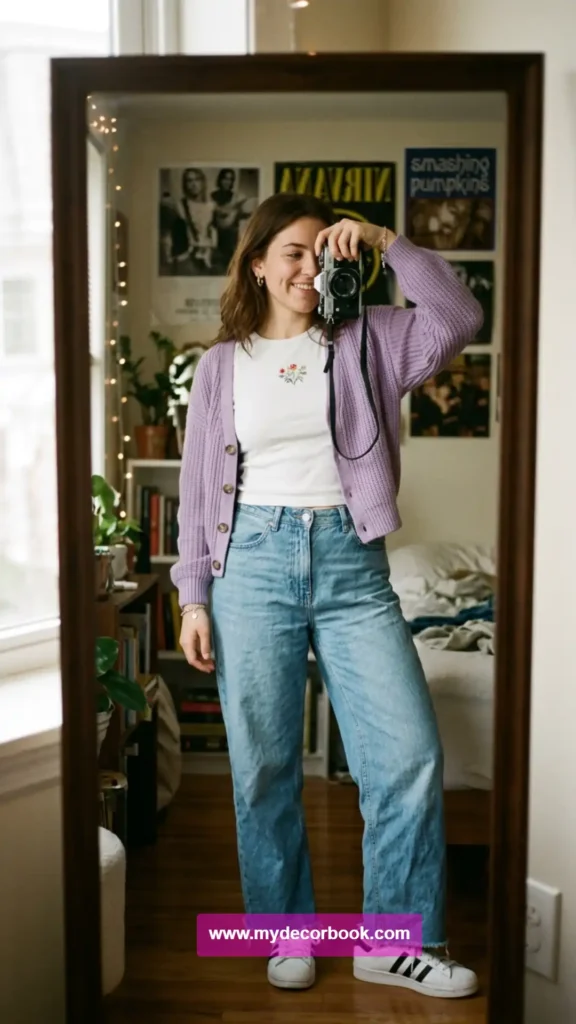 8. Baby Tee With Baggy Jeans
