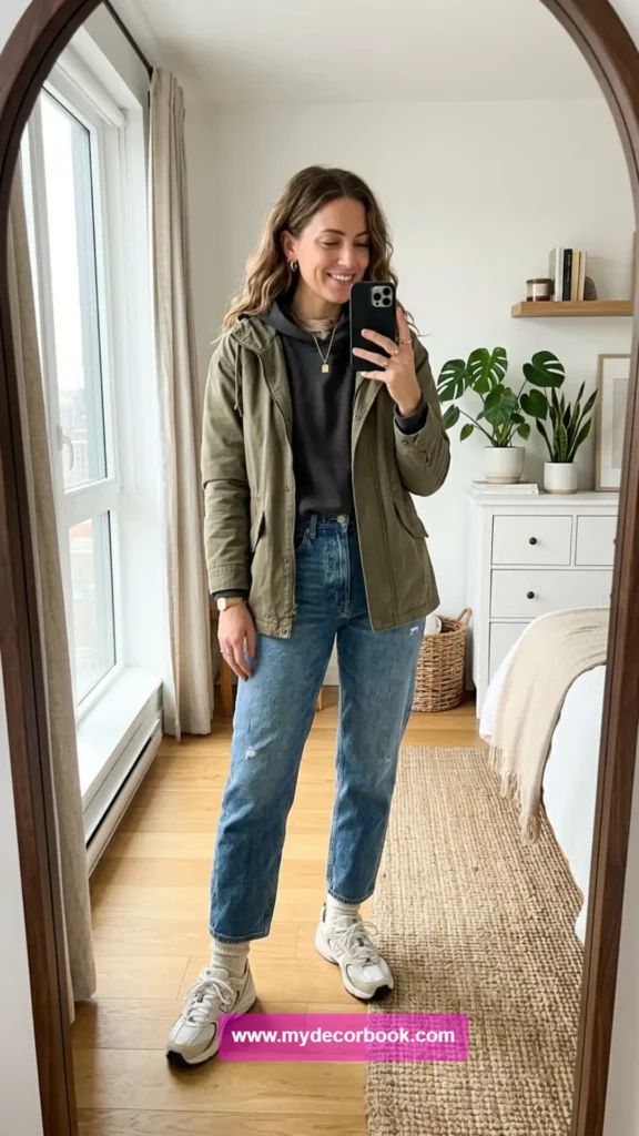9. Hooded Jacket With Relaxed Denim